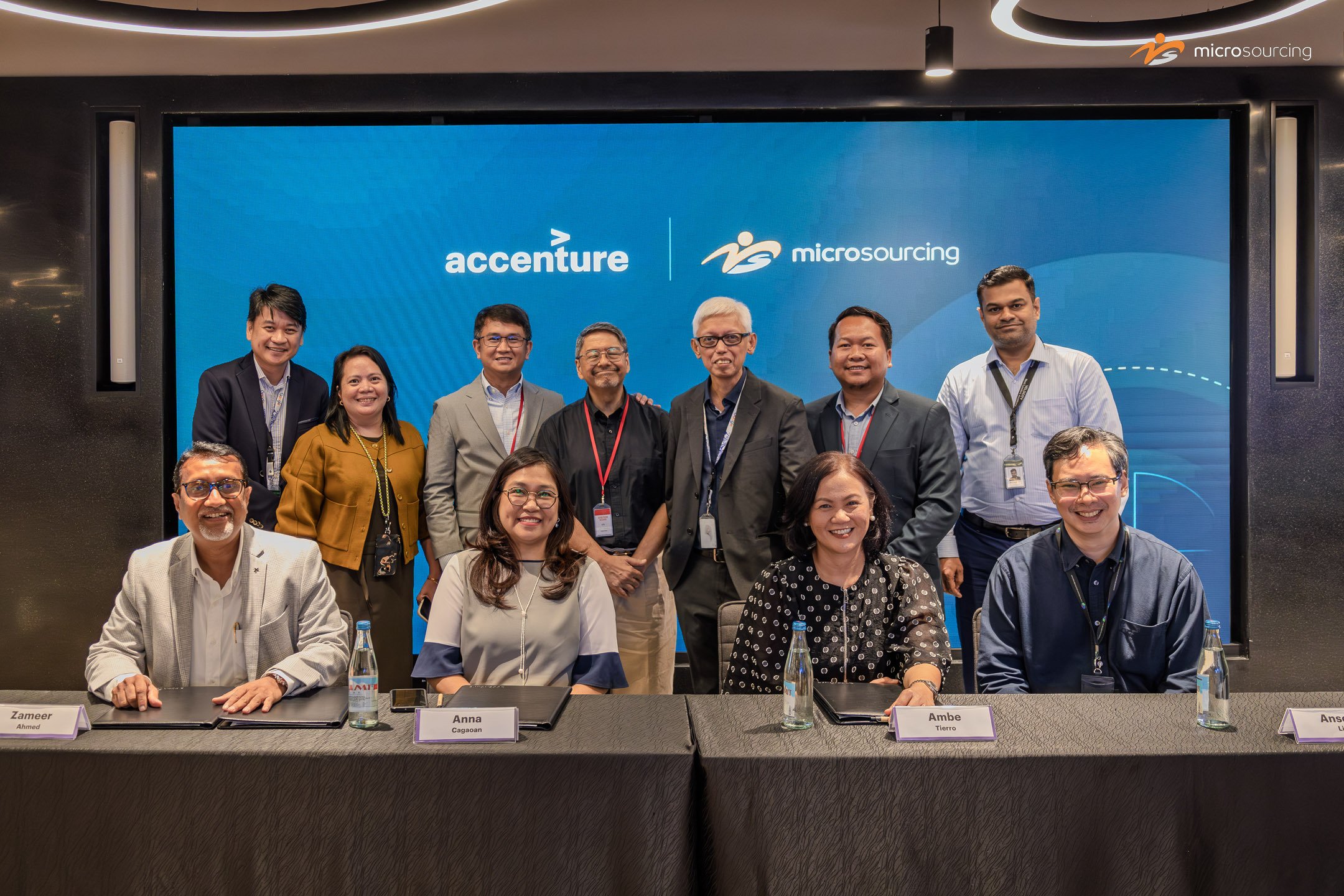 Leadership Teams from MicroSourcing and Accenture At The Formal Signing of the Partnership Supporting MicroSourcing’s ERP Transformation Initiative.
