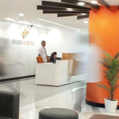 Office access points are guarded by security cameras and security guards.