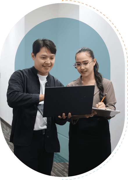 MicroSourcing staff collaborating