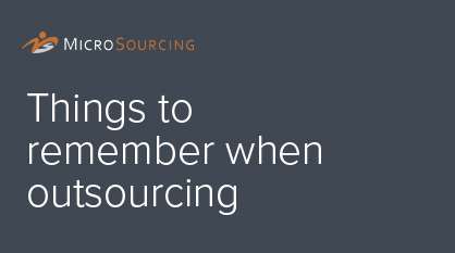 Things to remember when outsourcing