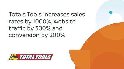 Totals Tools increases sales rates by 1000%, website traffic by 300% and conversion by 200%